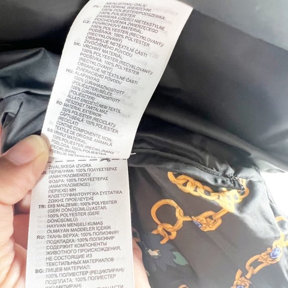 NEW Adidas OS Her Studio Down Puffer JACKET Coat Chains Leopard Floral Size L - Picture 13 of 13